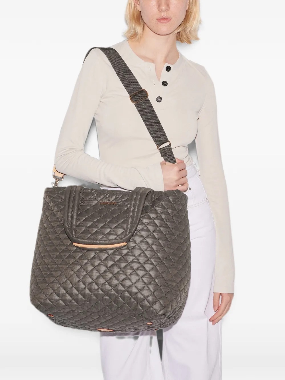 MZ Wallace Large Metro Deluxe Tote in Magnet